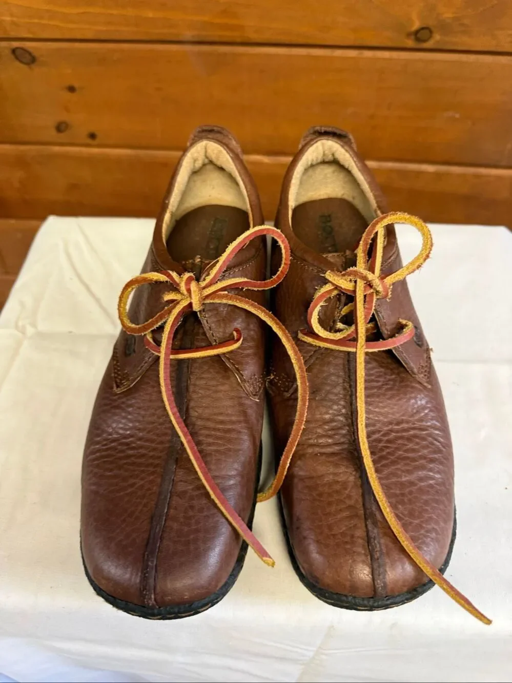 Børn Womans leather comfort oxford split-toe stitching/Pebbled Shoes Sz 9